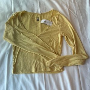 S Me to We/Pacsun Essentials Basic Yellow Long Sleeve Top